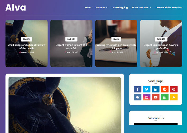 Alva Blogger Template