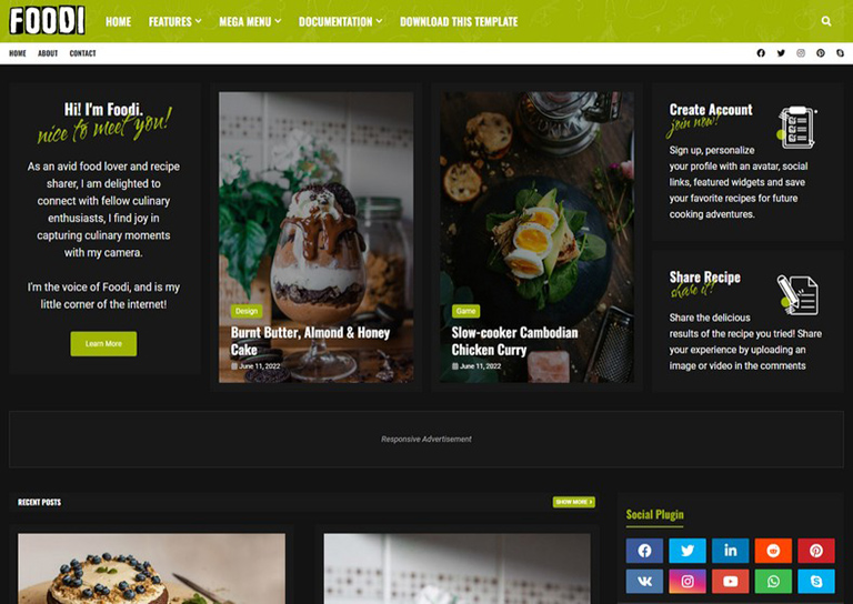 Foodi Blogger Template