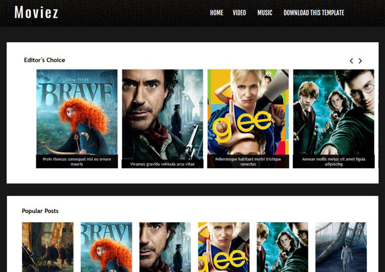 Moviez Blogger Template