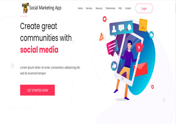 Social Marketing App HTML Template