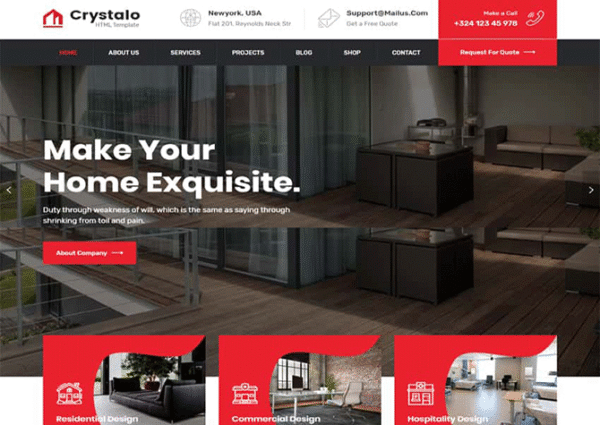 Crystalo – Interior Design HTML Template – Glorious Themes